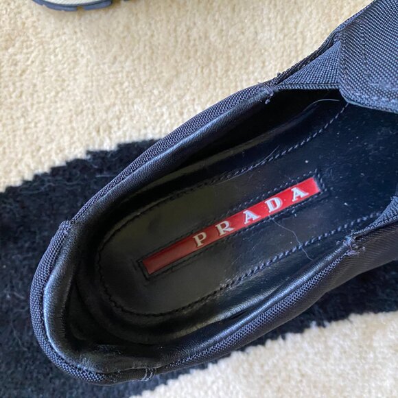 Black Prada Sport Nylon Slip On Tech Sneakers Size 7.5 - Picture 5 of 9